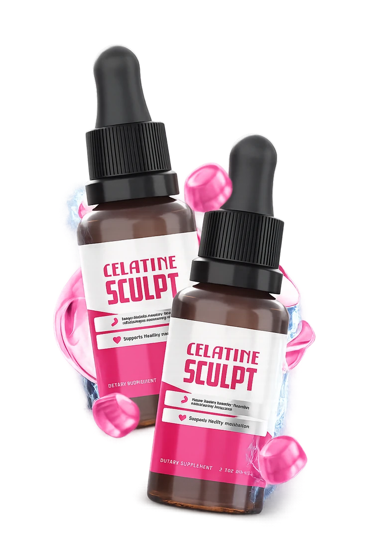 Gelatine Sculpt liquid supplement bottles and dropper packaging